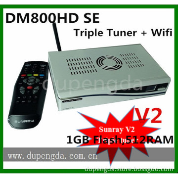 Sunray V2 SIM 2.2 Dreambox Sunray Sr4 800se Sr4 with Triple Tuner HD Satellite Receiver